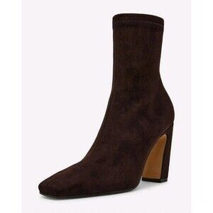 New Steve Madden Women's Vinka Ankle Boots Dark Brown Faux Suede Size 9.5